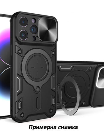 Buci Удроустойчив Кейс, Ring, Magnetic,Holder,lens cover за iPhone 13 - Черен