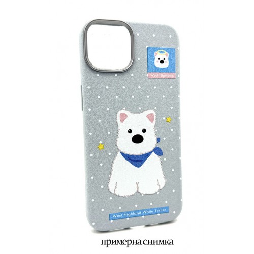 Кейс тпу за Samsung Galaxy A54 - Светлосив с кученце “West Highland Terrier”
