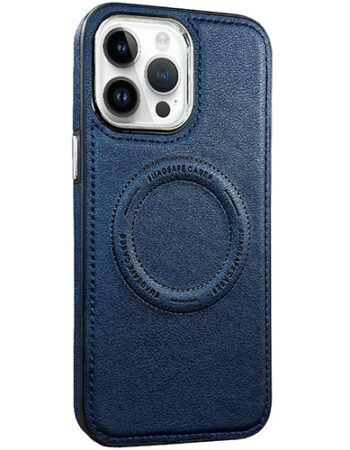 LeatherCraft Кейс MagSafe iPhone 15 Pro - Син