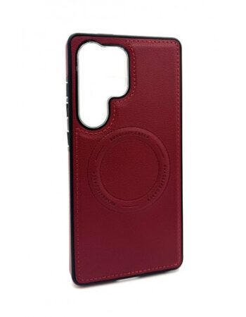 LeatherCraft Кейс MagSafe Samsung Galaxy S25 Ultra - Червен