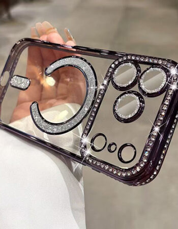 Luxury MagSafe Diamond Transparent Кейс Samsung Galaxy A05s - Лилав