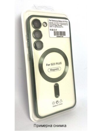 MagSafe Кейс протект на камера Samsung Galaxy S23 Plus - Зелена Рамка
