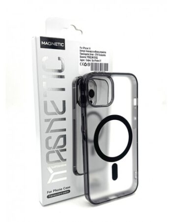 Matt MagSafe кейс iPhone 17 - Черен/ПрозраченМат (19-E1)