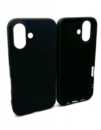 My Choice Изчистен силиконов кейс iPhone 16 - Черен