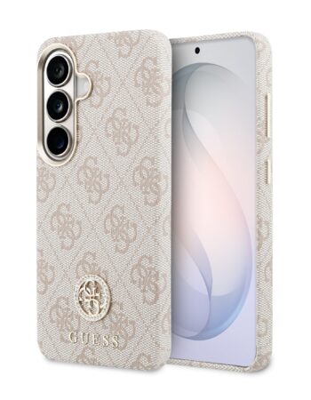 GUESS Калъф Samsung S26, PU Leather 4G Strass Logo Gold Frame MagSafe /розов/ - GUHMS26SP4GRMDEP
