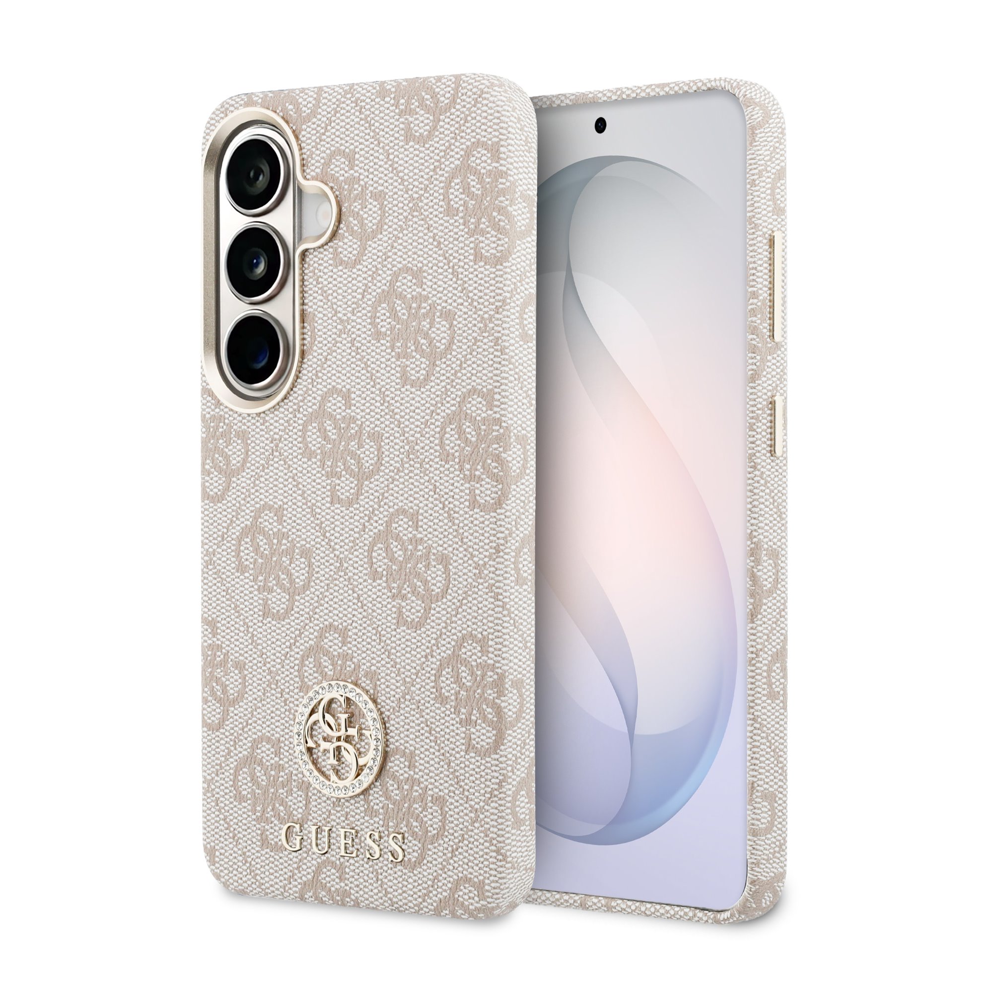 GUESS Калъф Samsung S26, PU Leather 4G Strass Logo Gold Frame MagSafe /розов/ - GUHMS26SP4GRMDEP