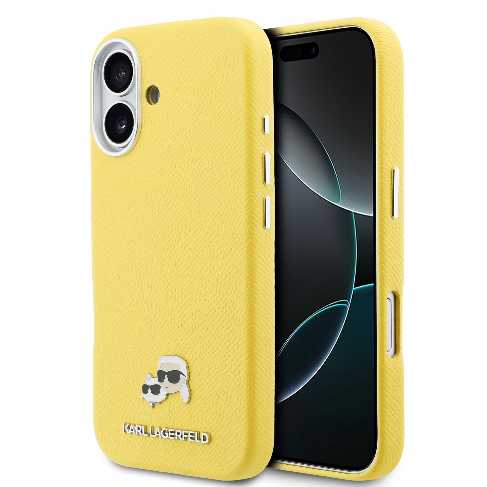 Karl Lagerfeld Калъф Apple iPhone 17, PU K/C Heads Pins MagSafe /жълт/ - KLHMP17S6PFKCLY