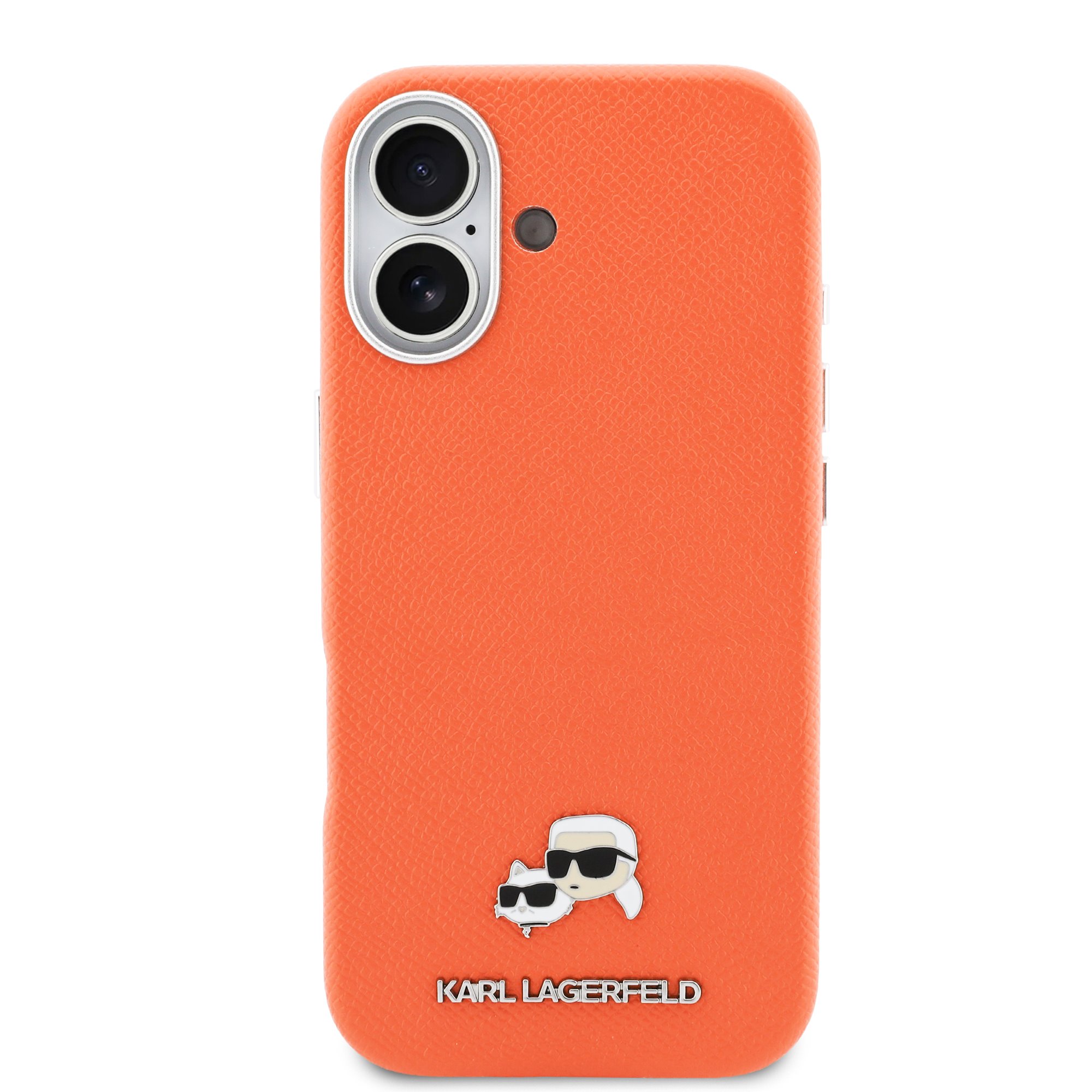 Karl Lagerfeld Калъф Apple iPhone 17, PU K/C Heads Pins MagSafe /оранжев/ - KLHMP17S6PFKCLO – снимка 3