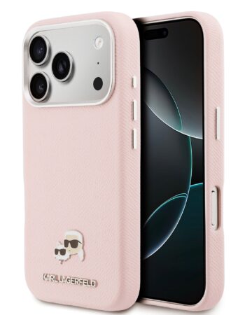 Karl Lagerfeld Калъф Apple iPhone 17 Pro Max, PU K/C Heads Pins MagSafe /розов/ - KLHMP17X6PFKCLP