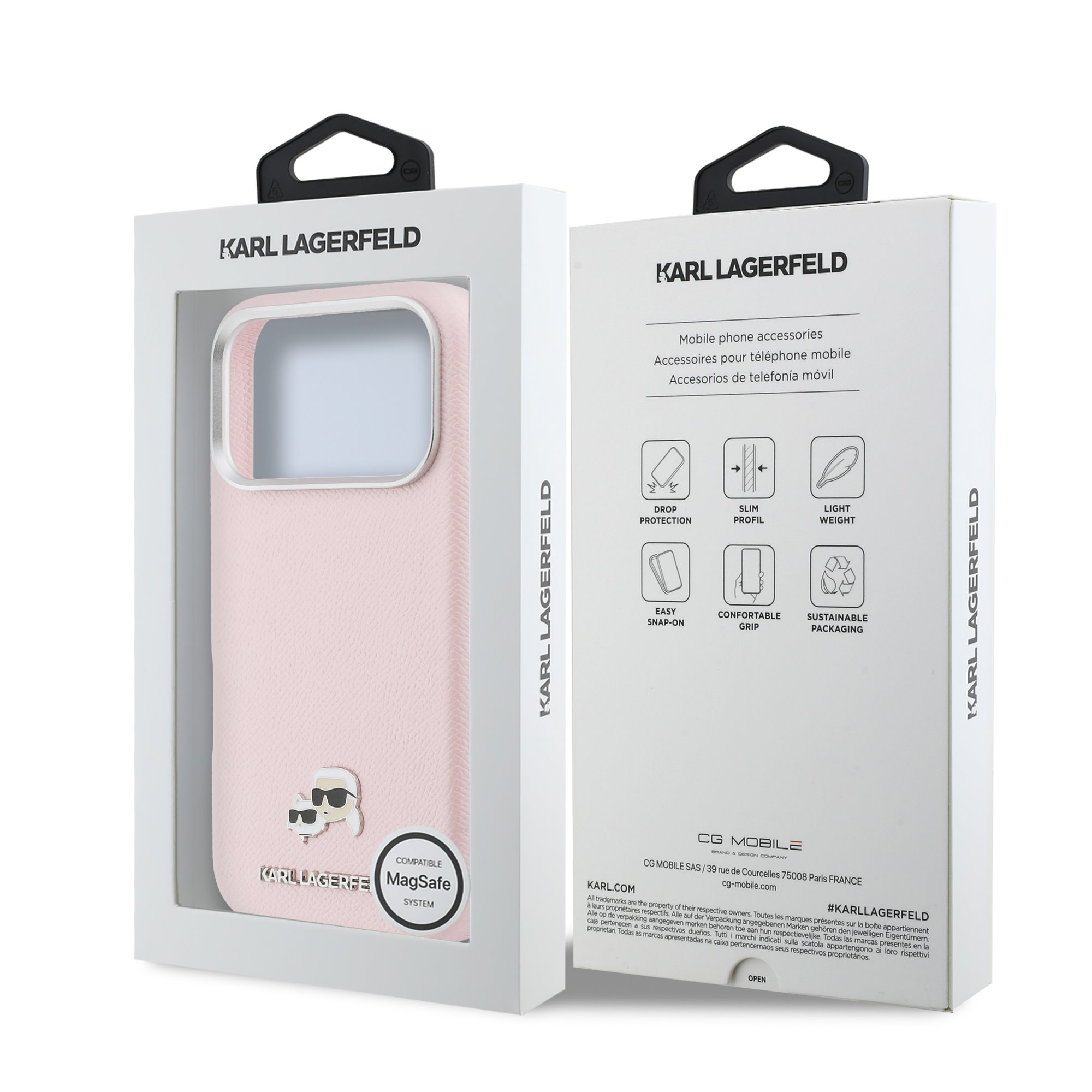 Karl Lagerfeld Калъф Apple iPhone 17 Pro Max, PU K/C Heads Pins MagSafe /розов/ - KLHMP17X6PFKCLP – снимка 2