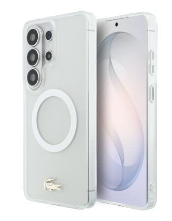 LACOSTE Калъф Samsung S26 Ultra, PC/TPU Frosted Finish Gold Logo MagSafe /бял/ - LCHMS26LUFWAH