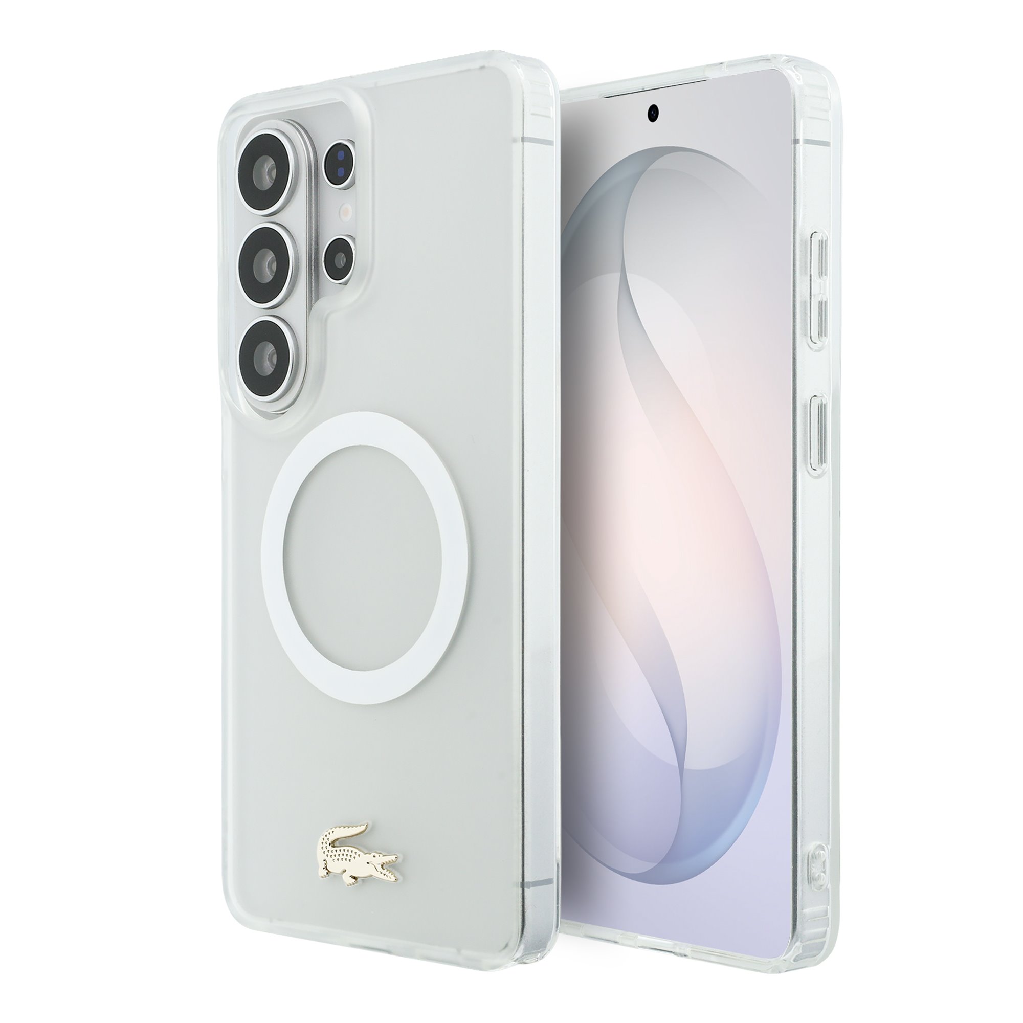 LACOSTE Калъф Samsung S26 Ultra, PC/TPU Frosted Finish Gold Logo MagSafe /бял/ - LCHMS26LUFWAH
