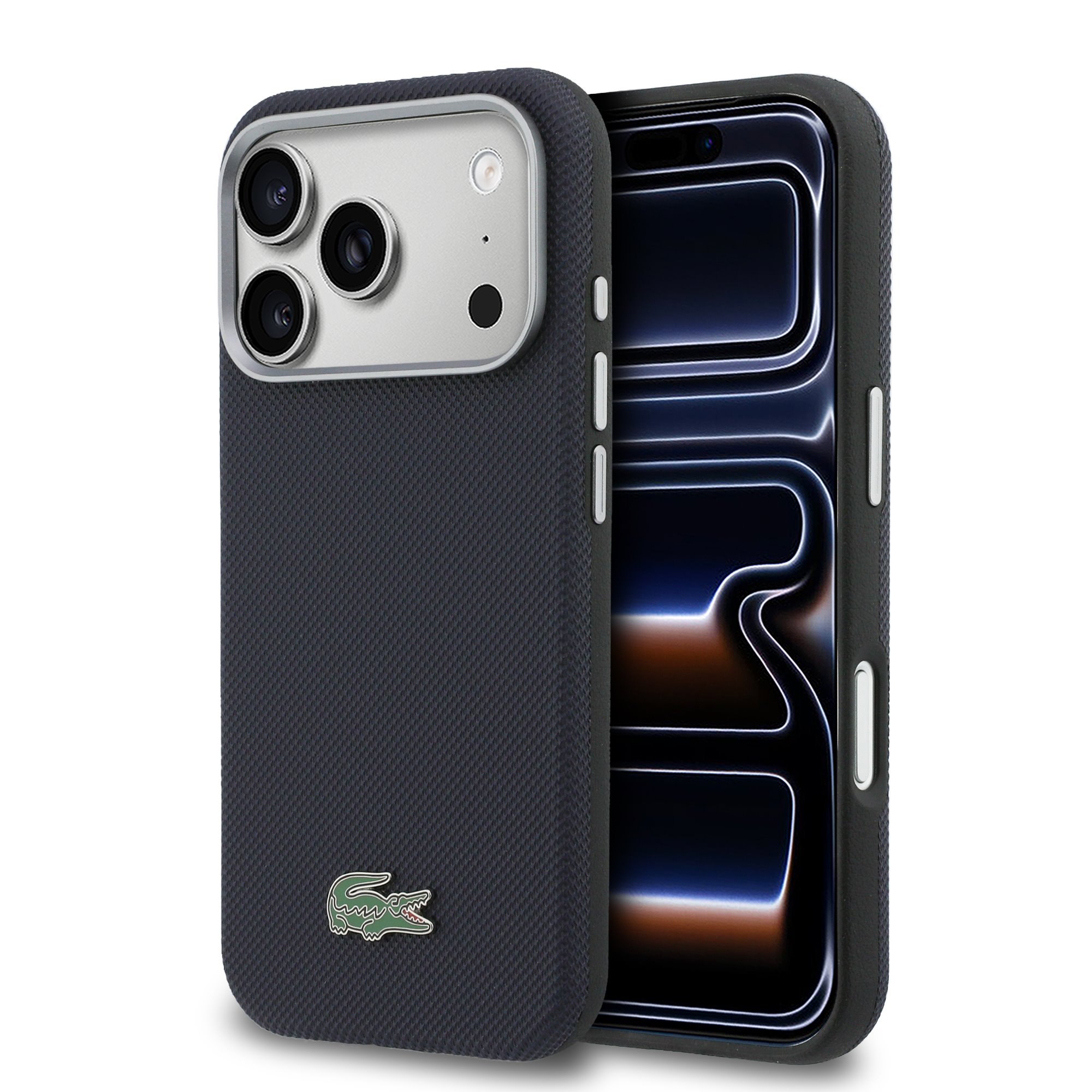 LACOSTE Калъф Apple iPhone 17 Pro, PVC Petit Pique Semi Wrap MagSafe /тъмносин/ - LCSCMP17LPLAV