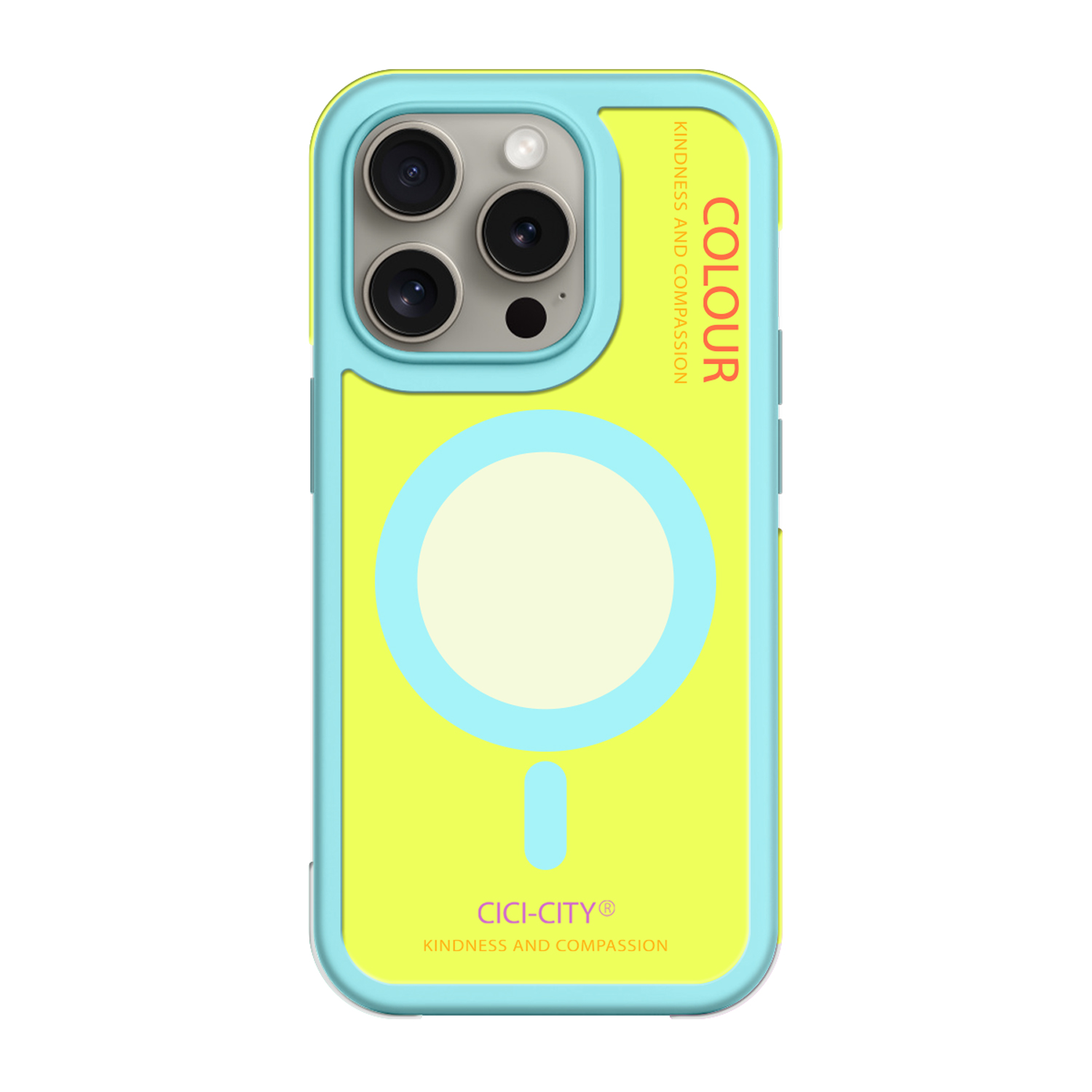 Калъф CiCi Color Bumper MagSafe Apple iPhone 15 Pro /синьо-жълт/