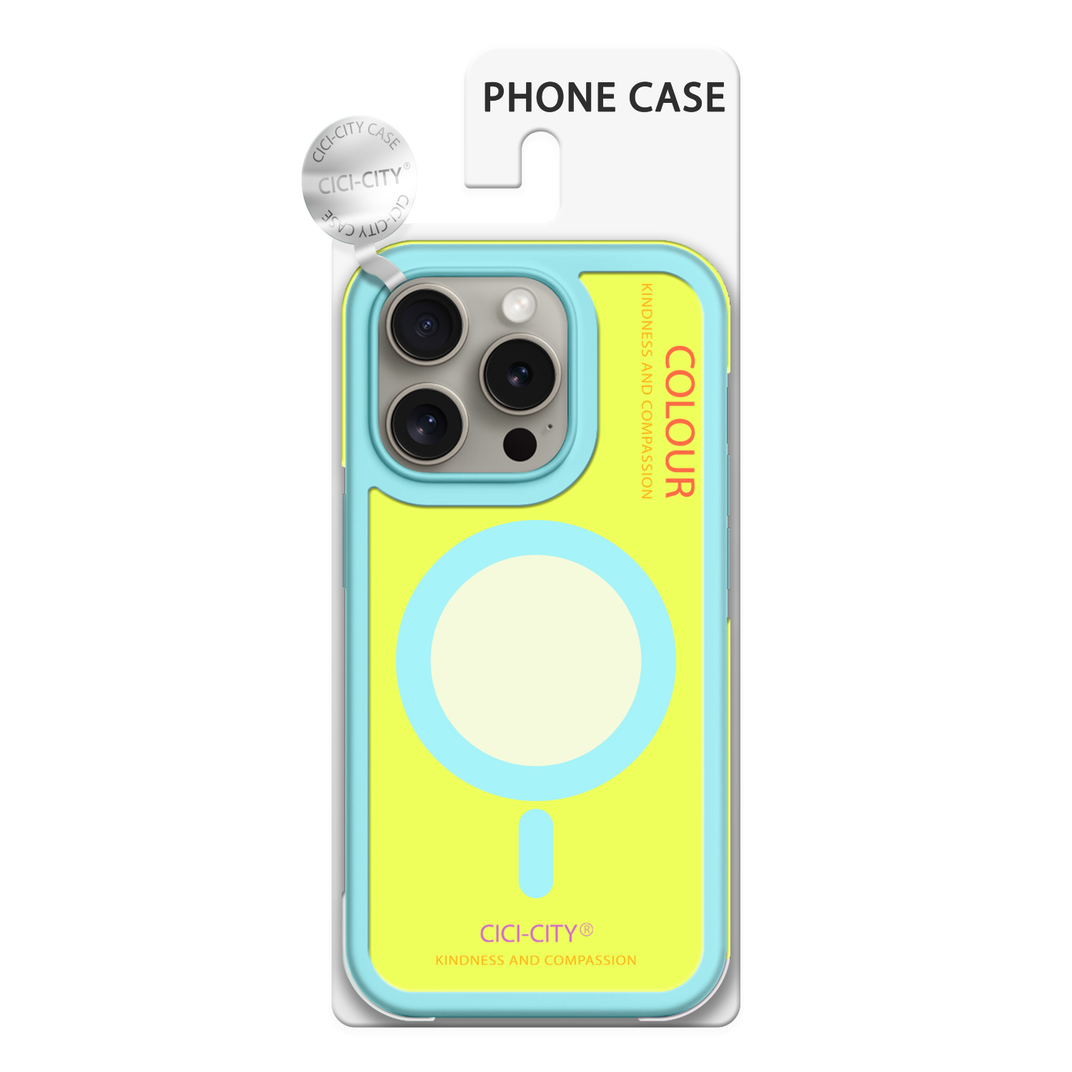 Калъф CiCi Color Bumper MagSafe Apple iPhone 15 Pro /синьо-жълт/ – снимка 2