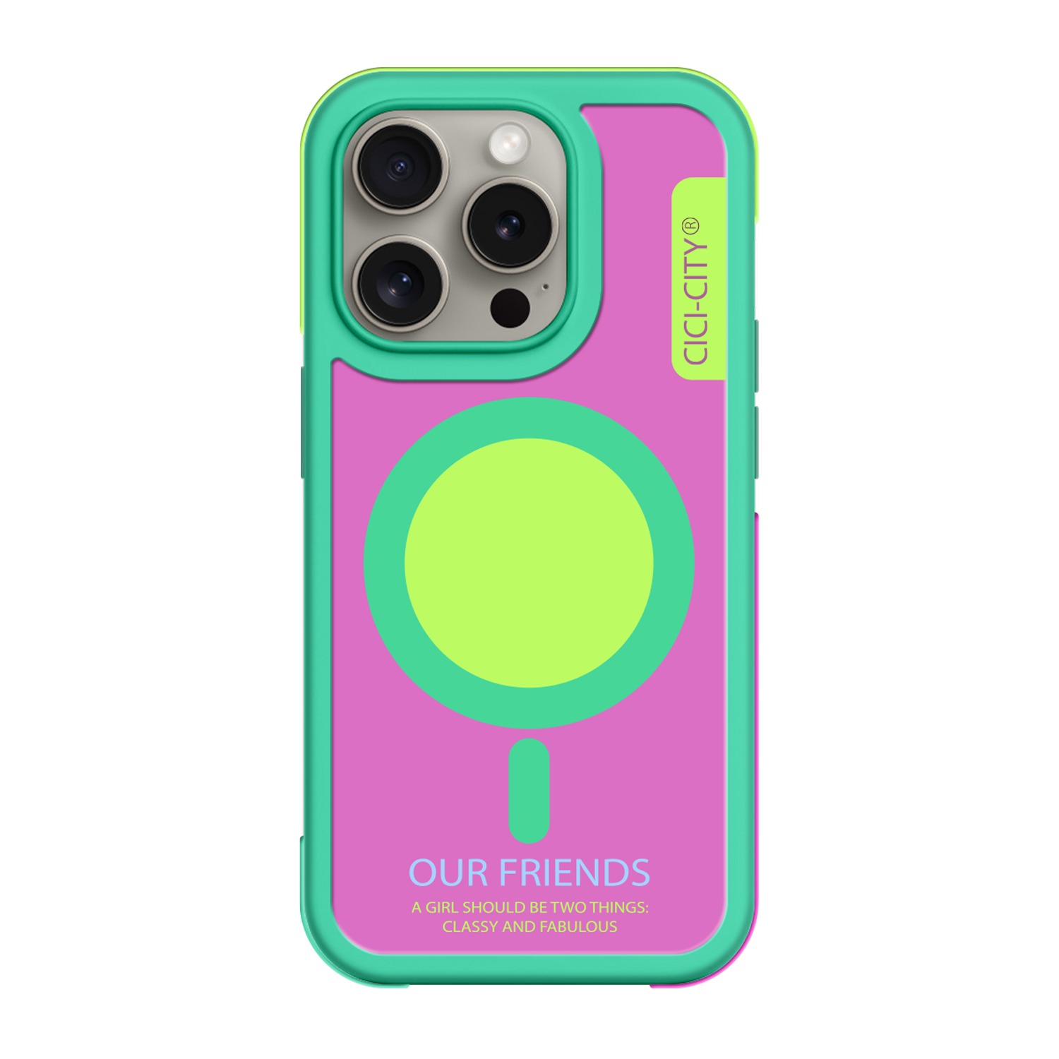 Калъф CiCi Color Bumper MagSafe Apple iPhone 16 Pro /мента-маджента/