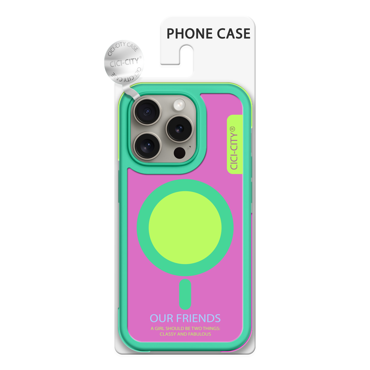 Калъф CiCi Color Bumper MagSafe Apple iPhone 17 /мента-маджента/ – снимка 2