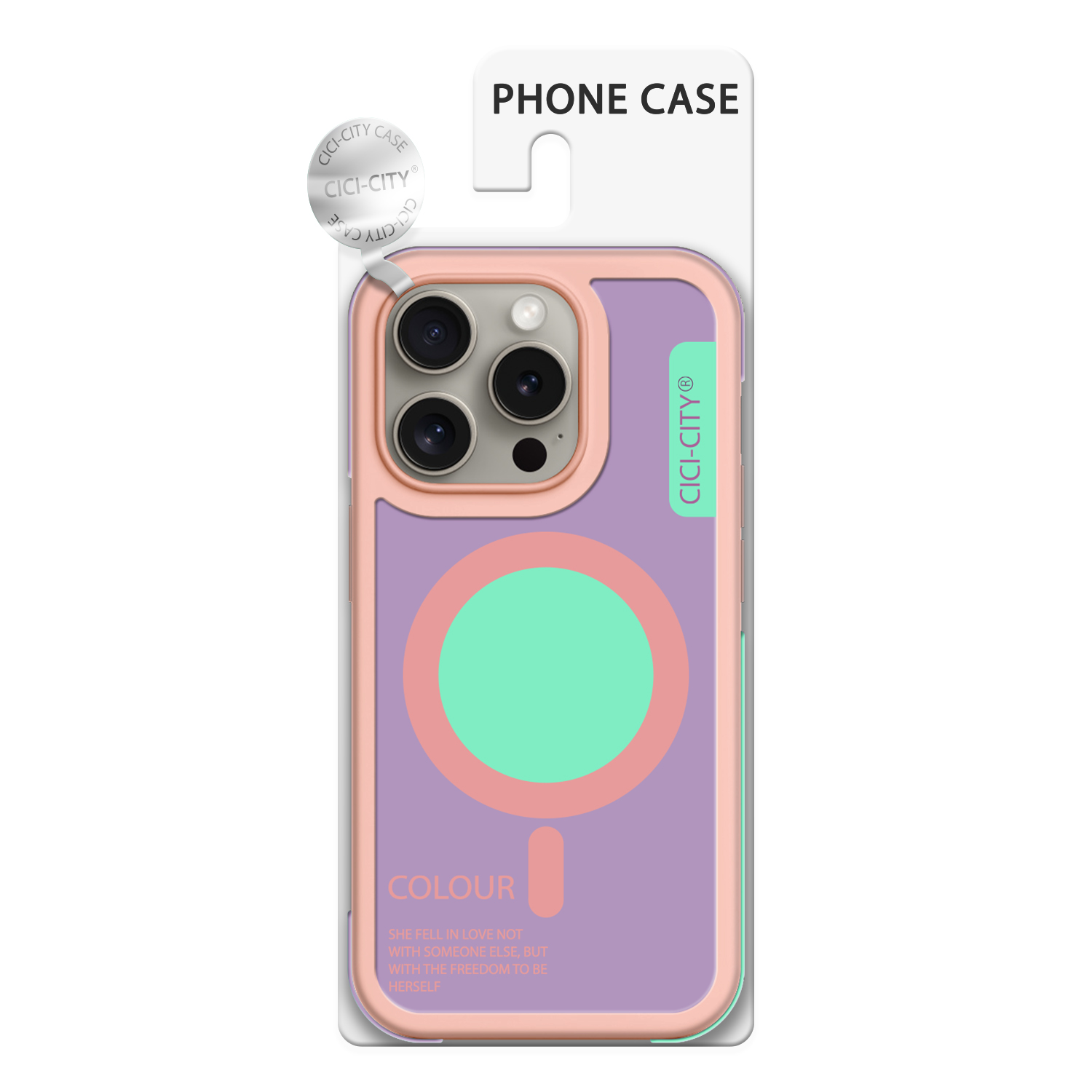 Калъф CiCi Color Bumper MagSafe Apple iPhone 15 Pro Max /розово-лилав/ – снимка 2