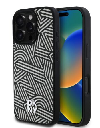 DKNY Калъф Apple iPhone 16 Pro Max, PU Leather Crosswalk Pattern Magsafe, слонова кост - DKHMP16XPGCWPKE