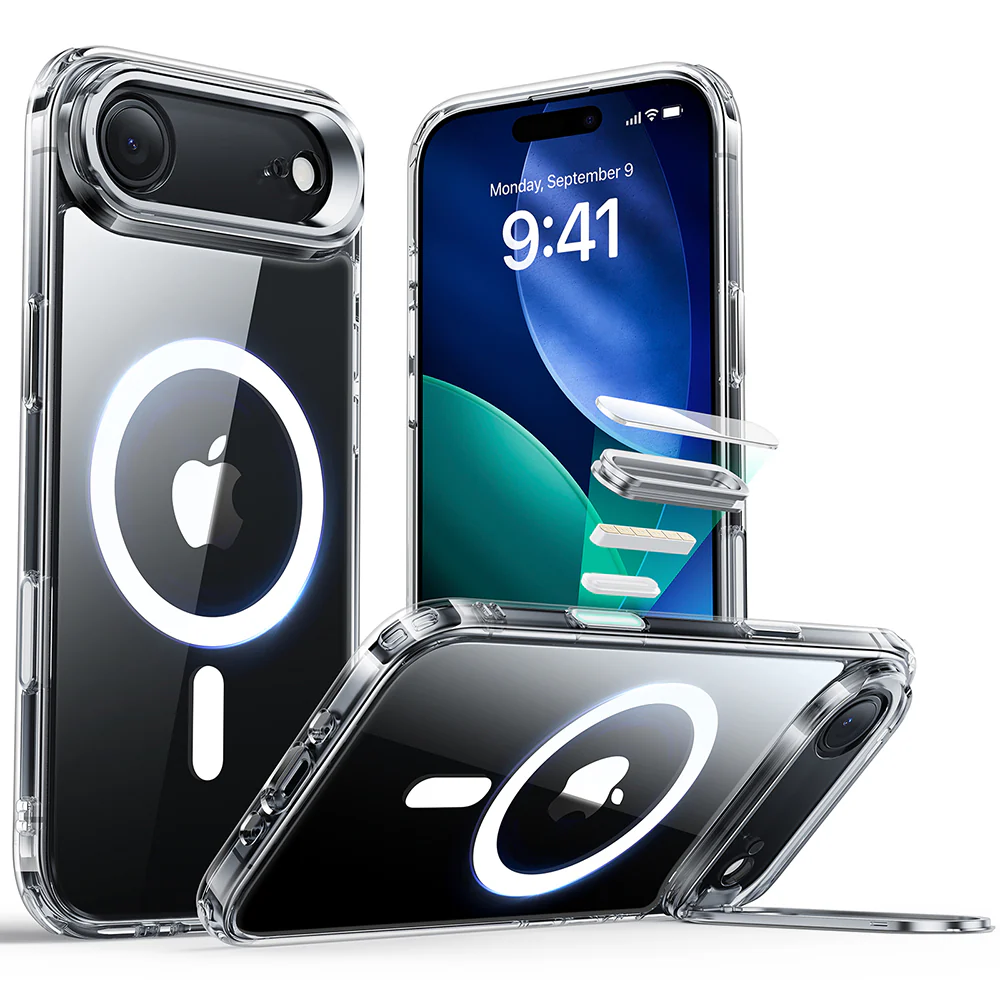 ESR Калъф Classic Hybrid iPhone 17 Air, MagSafe + Camera control cover + стойка /прозрачен/