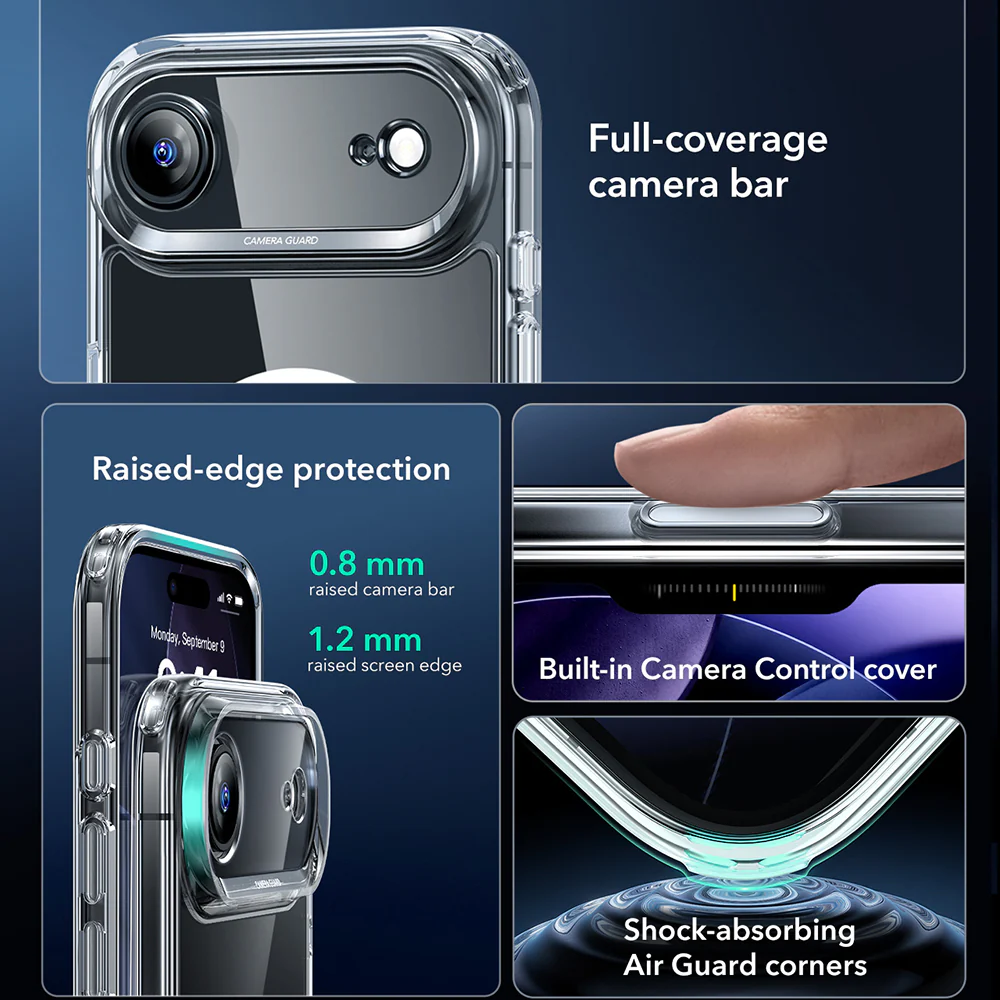ESR Калъф Classic Hybrid iPhone 17 Air, MagSafe + Camera control cover /прозрачен/ – снимка 3