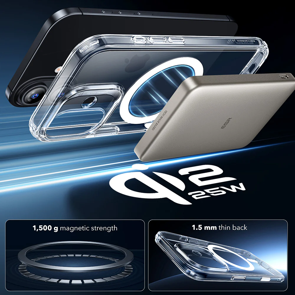 ESR Калъф Classic Hybrid iPhone 17, MagSafe + Camera control cover /прозрачен/ – снимка 3