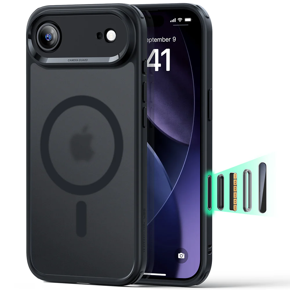 ESR Калъф Classic Hybrid iPhone 17 Air, MagSafe + Camera control cover /черен/ Amazon pack