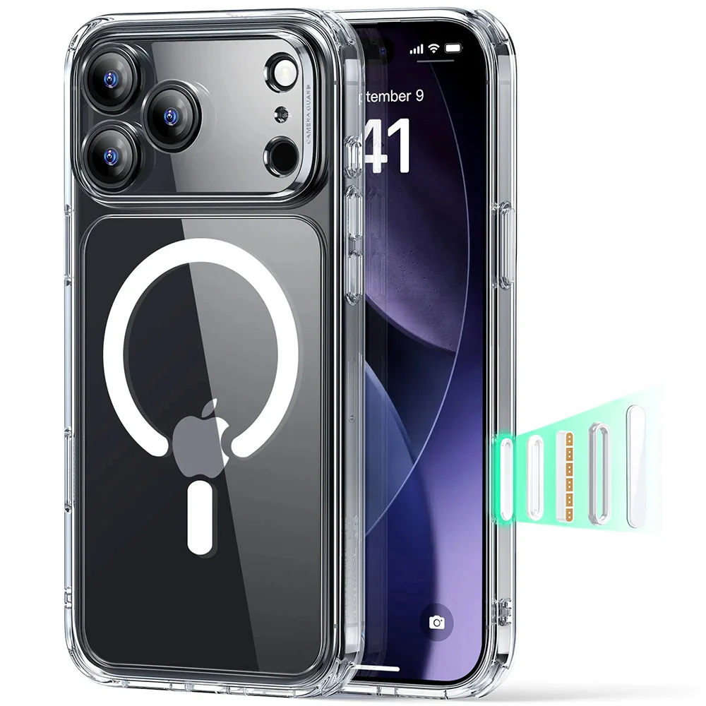 ESR Калъф Classic Hybrid iPhone 17 Pro Max, MagSafe + Camera control cover /прозрачен/