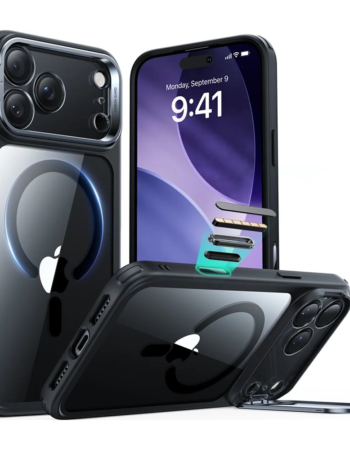 ESR Калъф Classic Hybrid iPhone 17 Pro, MagSafe + Camera control cover + стойка /черен/