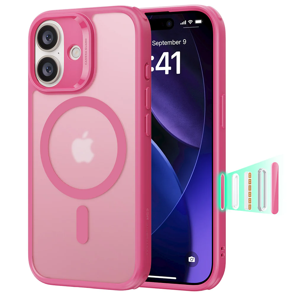 ESR Калъф Classic Hybrid iPhone 17, MagSafe + Camera control cover /розов/