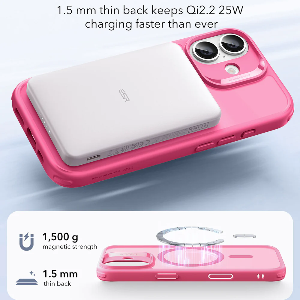 ESR Калъф Classic Hybrid iPhone 17, MagSafe + Camera control cover /розов/ – снимка 2