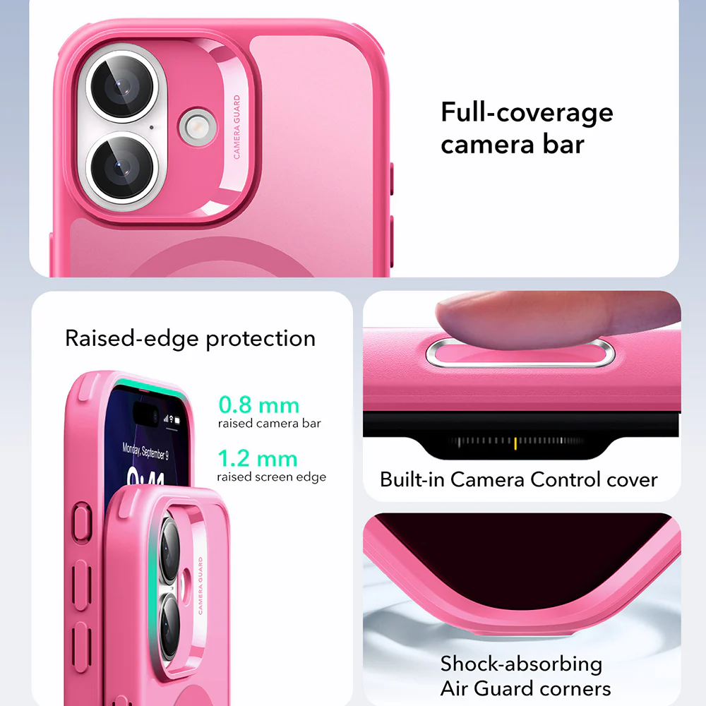 ESR Калъф Classic Hybrid iPhone 17, MagSafe + Camera control cover /розов/ – снимка 3