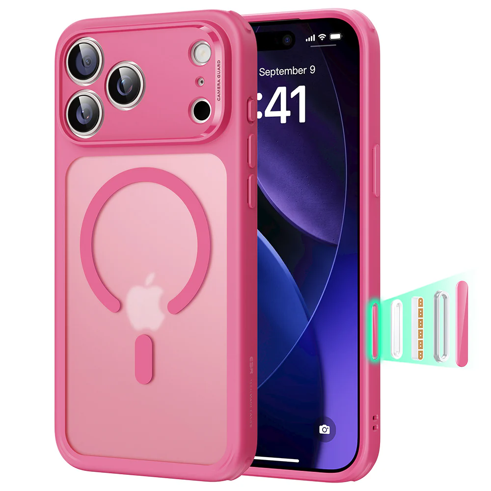 ESR Калъф Classic Hybrid iPhone 17 Pro, MagSafe + Camera control cover /розов/