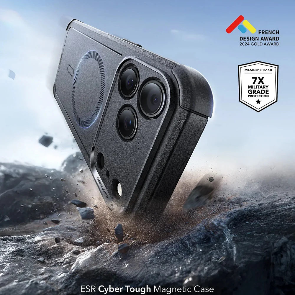 ESR Калъф Cyber Tough Armor iPhone 17 Pro, MagSafe + Camera Control /черен/ Amazon pack – снимка 2