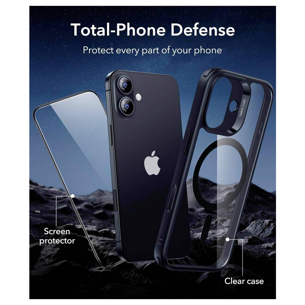 ESR калъф + стъкло Classic Hybrid за iPhone 17, MagSafe, Camera Control /прозрачен/черен/ – снимка 2