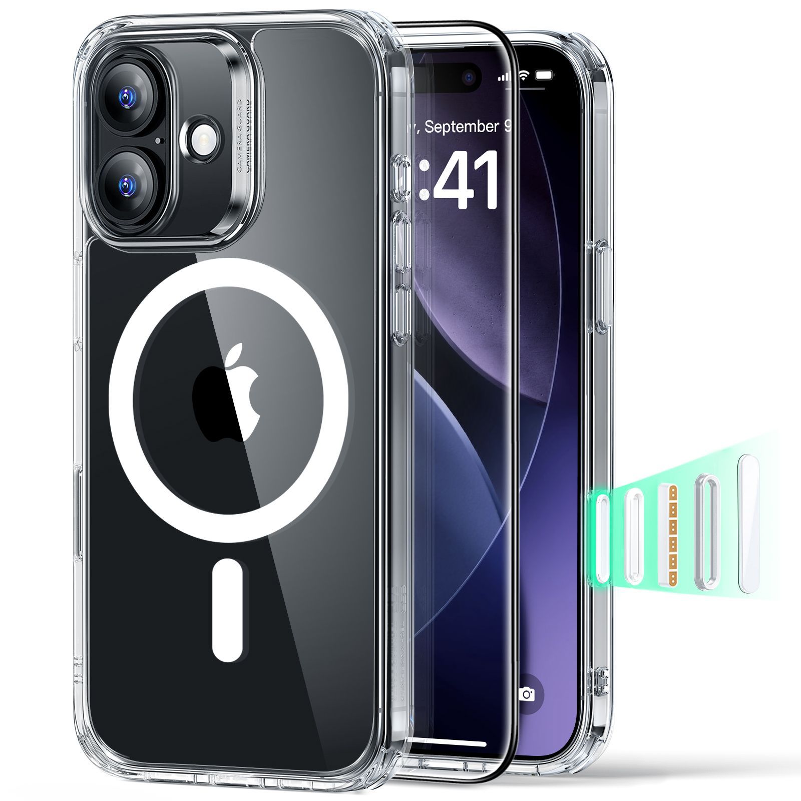 ESR калъф + стъкло Classic Hybrid за iPhone 17, MagSafe, Camera Control /прозрачен/