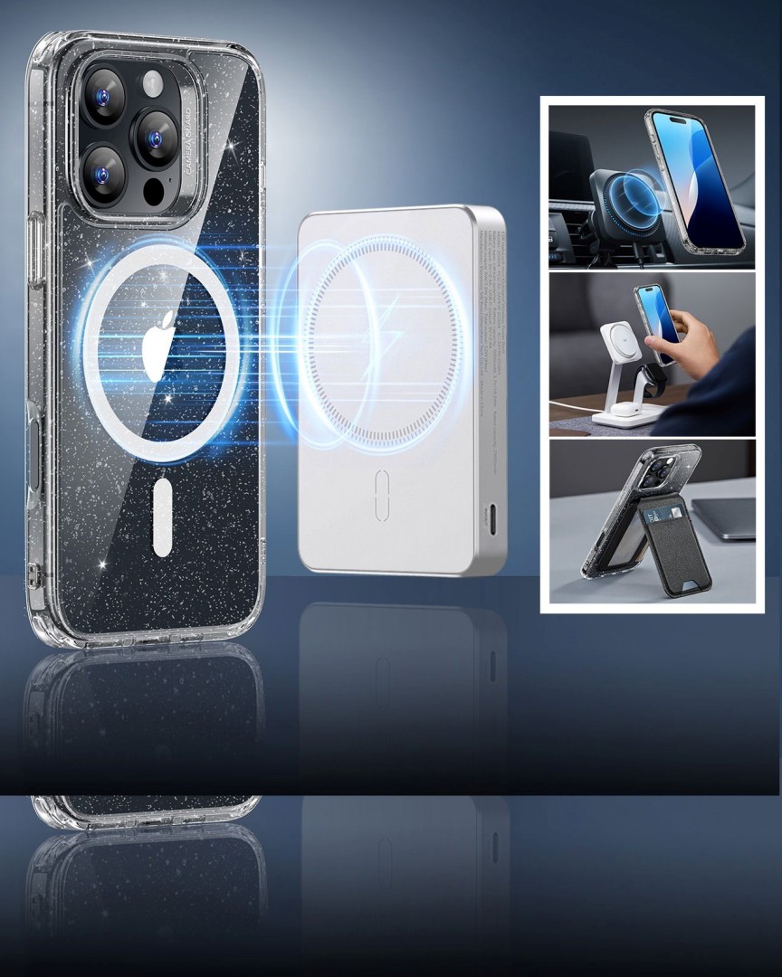 ESR Калъф Classic Hybrid iPhone 16 Pro Max, MagSafe /прозрачен,блестящ/ Amazon Pack – снимка 2