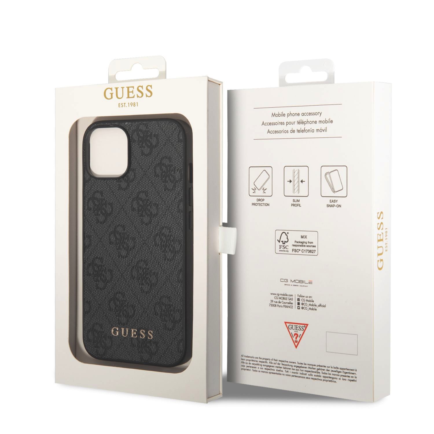 GUESS Калъф Apple iPhone 14, 4G case /сив/ - GUHCP14SG4GFGR – снимка 2