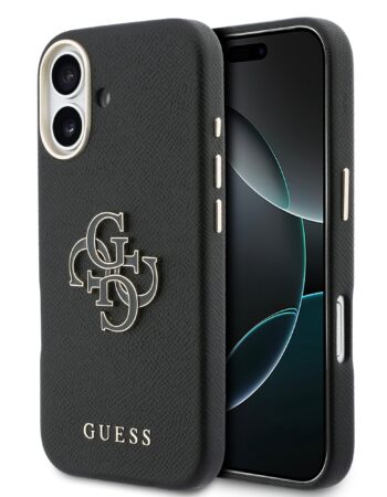 GUESS Калъф Apple iPhone 17, PU 4G Resin Metal Logo /черен/ - GUHCP17S5PS4RGGK