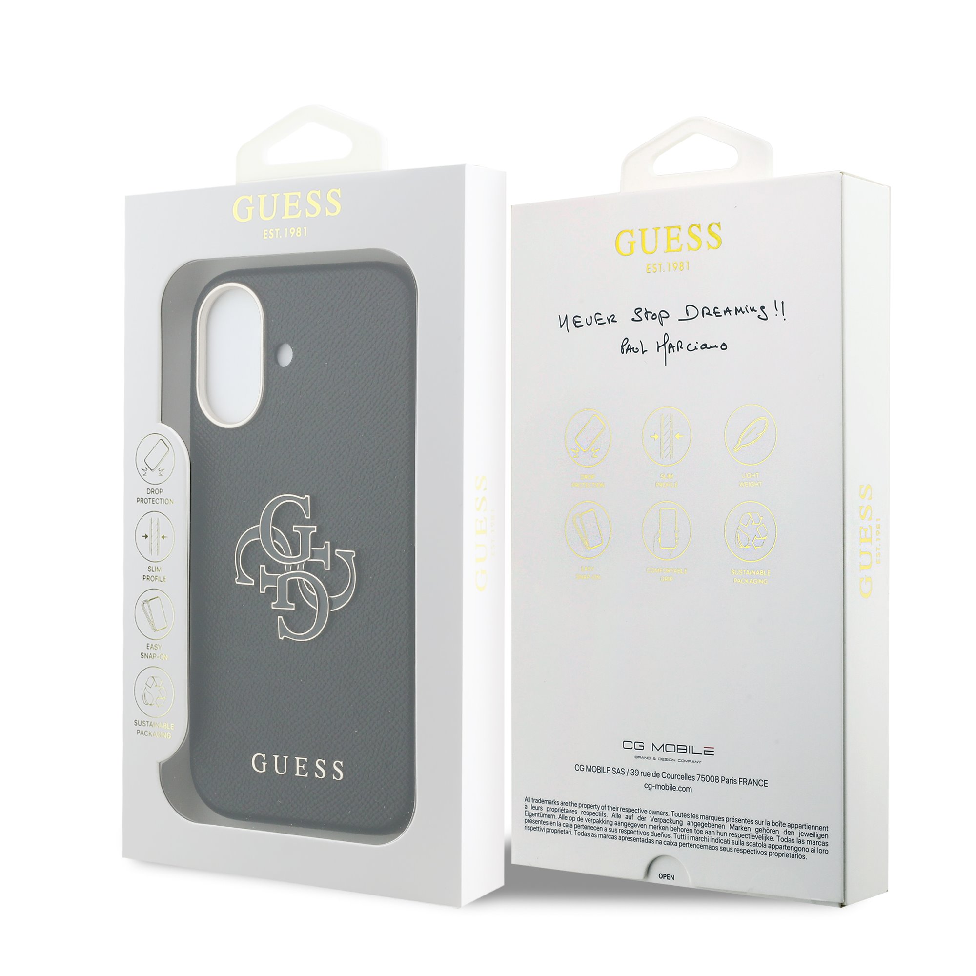 GUESS Калъф Apple iPhone 17, PU 4G Resin Metal Logo /черен/ - GUHCP17S5PS4RGGK – снимка 2