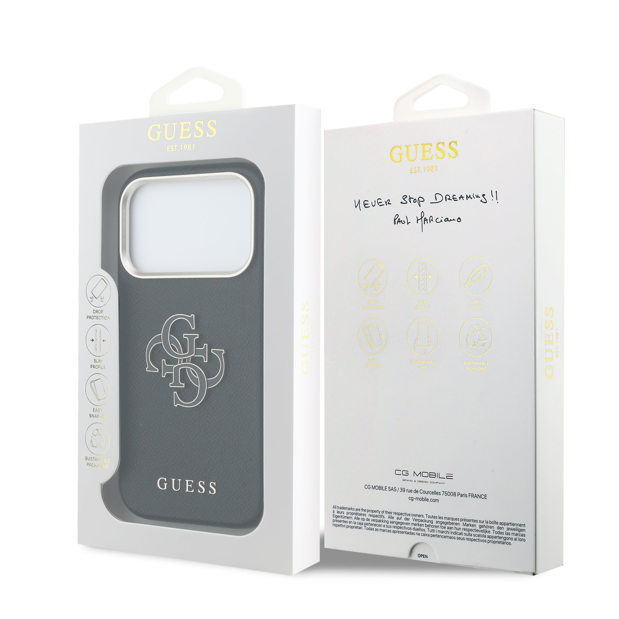 GUESS Калъф Apple iPhone 17 Pro, PU 4G Resin Metal Logo /черен/ - GUHCP17L5PS4RGGK – снимка 2