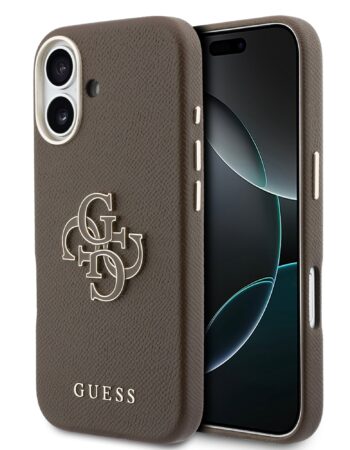 GUESS Калъф Apple iPhone 17, PU 4G Resin Metal Logo /кафяв/ - GUHCP17S5PS4RGGW