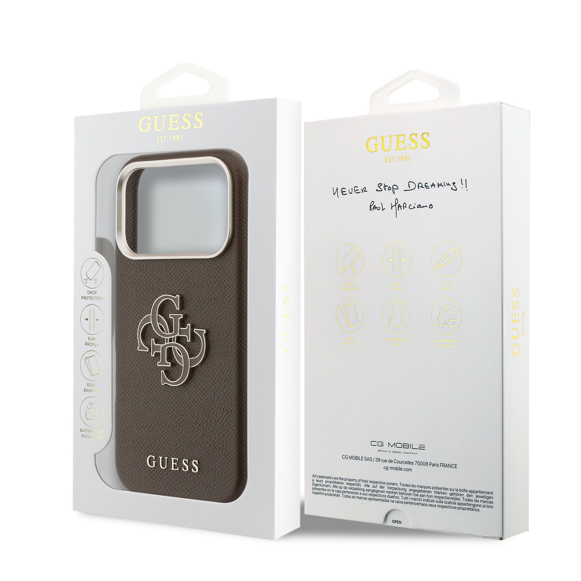 GUESS Калъф Apple iPhone 17 Pro, PU 4G Resin Metal Logo /кафяв/ - GUHCP17L5PS4RGGW – снимка 2