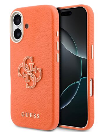 GUESS Калъф Apple iPhone 17, PU 4G Resin Metal Logo /оранжев/ - GUHCP17S5PS4RGGO