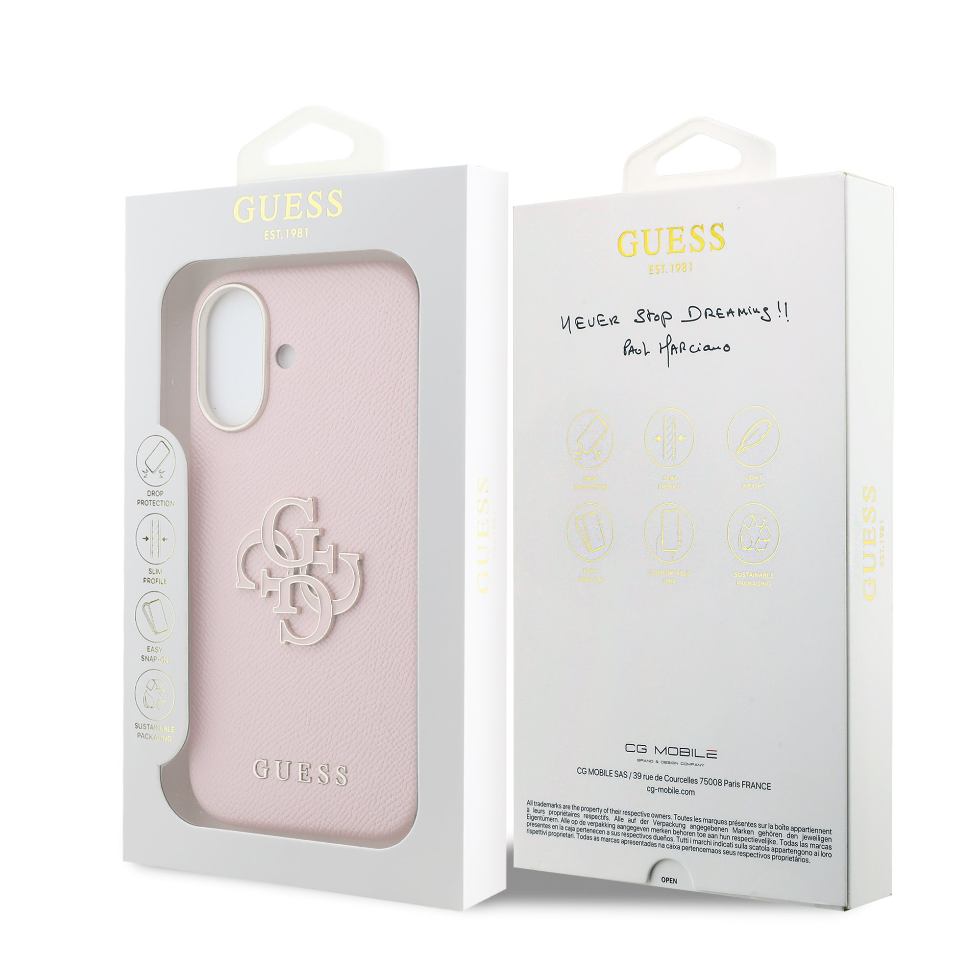 GUESS Калъф Apple iPhone 17, PU 4G Resin Metal Logo /розов/ - GUHCP17S5PS4RGGP – снимка 2