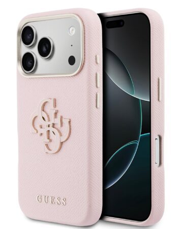 GUESS Калъф Apple iPhone 17 Pro Max, PU 4G Resin Metal Logo /розов/ - GUHCP17X5PS4RGGP