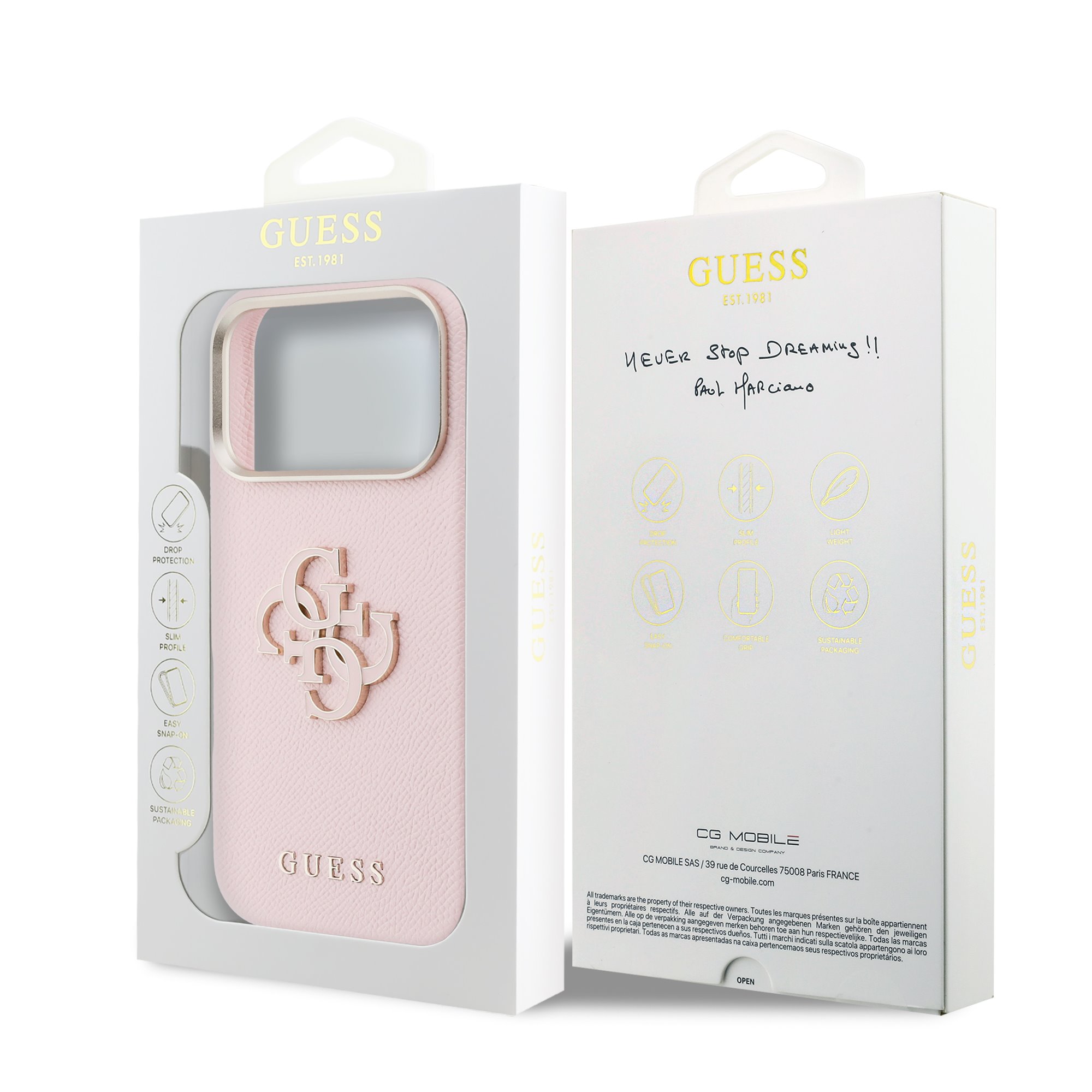 GUESS Калъф Apple iPhone 17 Pro, PU 4G Resin Metal Logo /розов/ - GUHCP17L5PS4RGGP – снимка 2