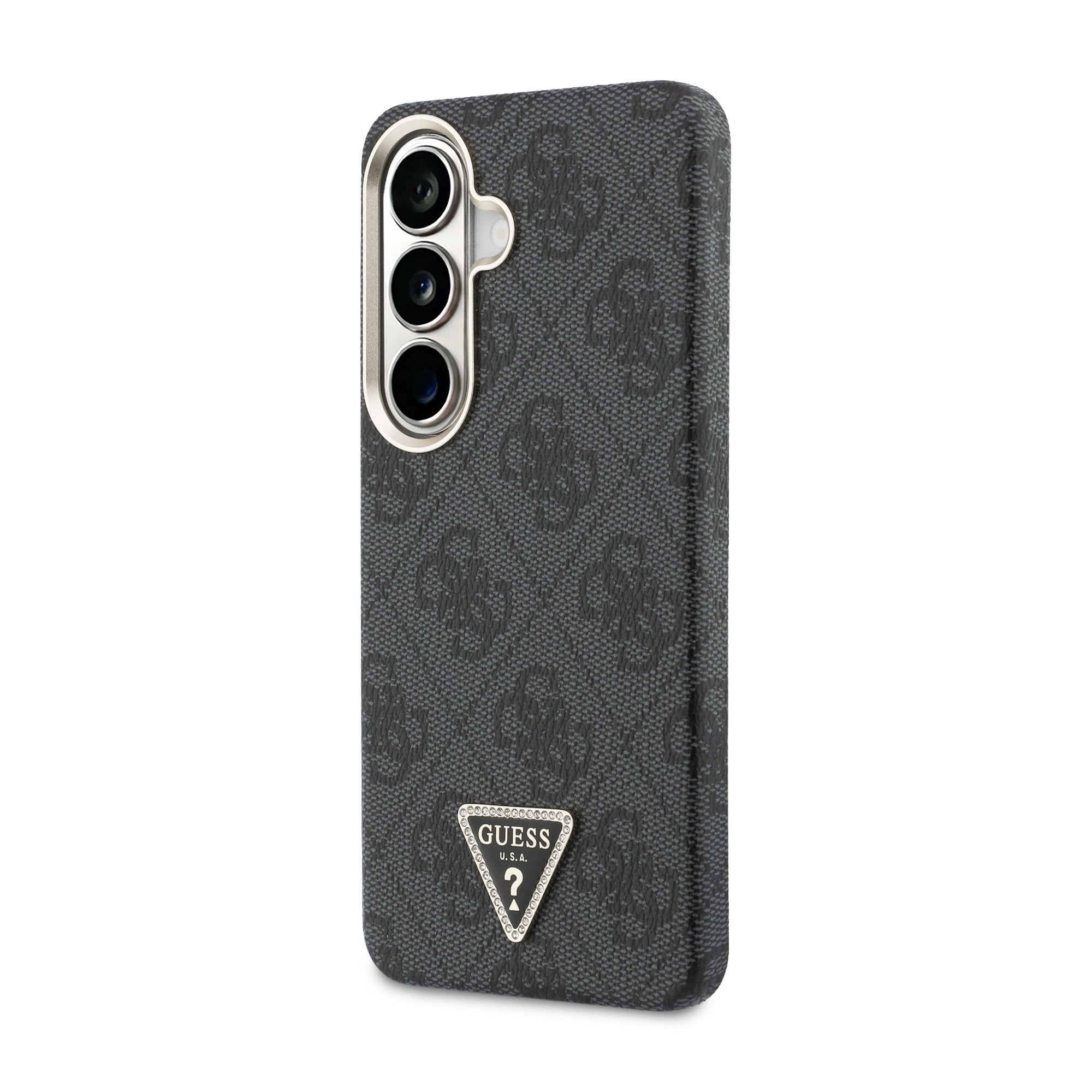 GUESS Калъф Samsung S26, PU Leather 4G Strass Triangle Logo Gold Frame MagSafe, /черен/ - GUHMS26SP4GTDGMK – снимка 3