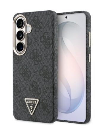 GUESS Калъф Samsung S26, PU Leather 4G Strass Triangle Logo Gold Frame MagSafe, /черен/ - GUHMS26SP4GTDGMK