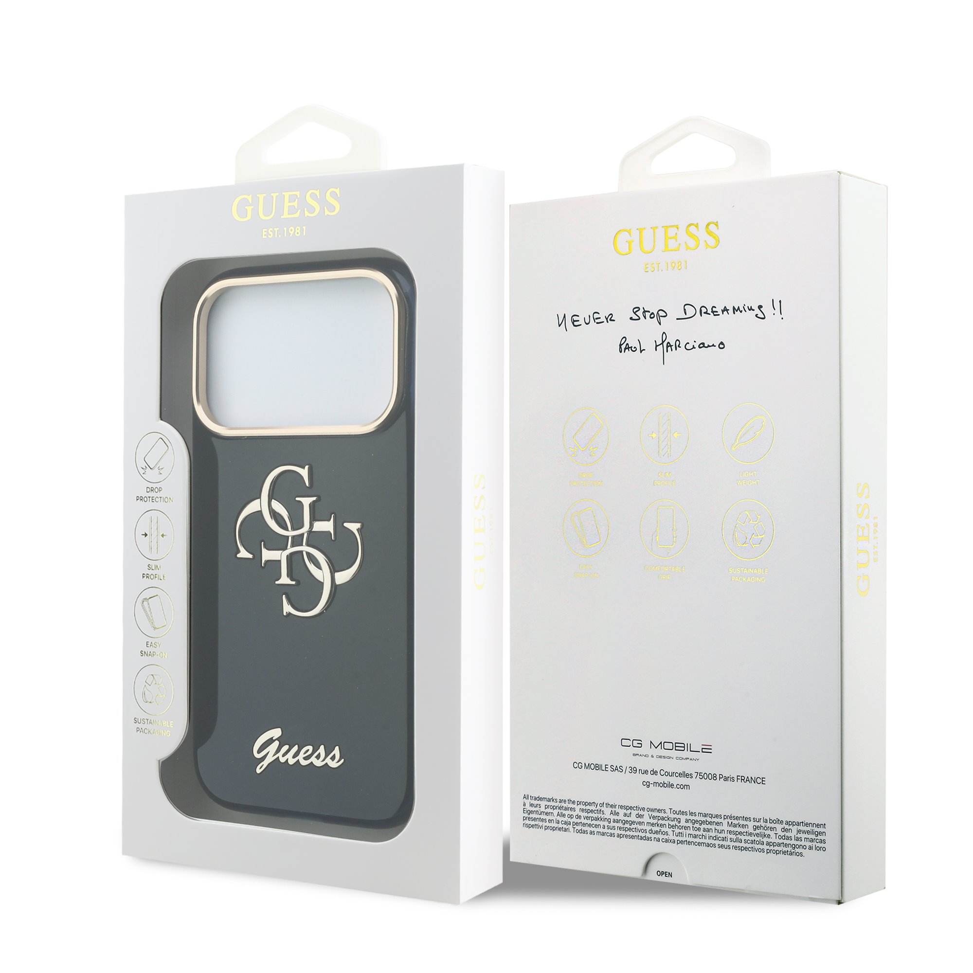 GUESS Калъф Apple iPhone 17 Pro, IML 4G Script Metal Logo /син/ - GUHCP17L5HC4MLSB – снимка 2